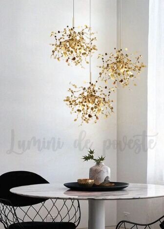 Pendul LED Diva Gold, 3 surse de iluminare